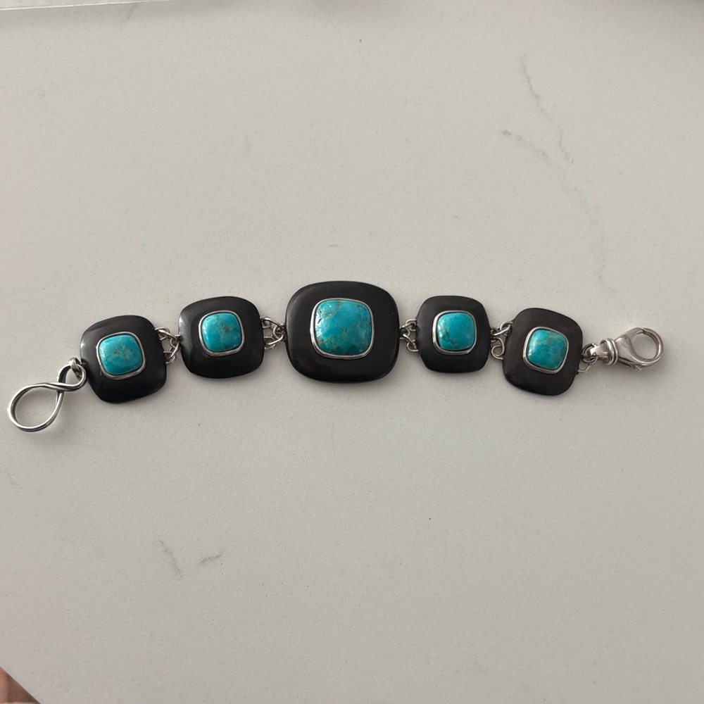 Studio Barse Black and Turquoise Bracelet